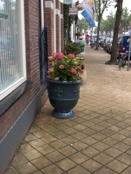 Kasteelvaas blauw glazuur 75 cm